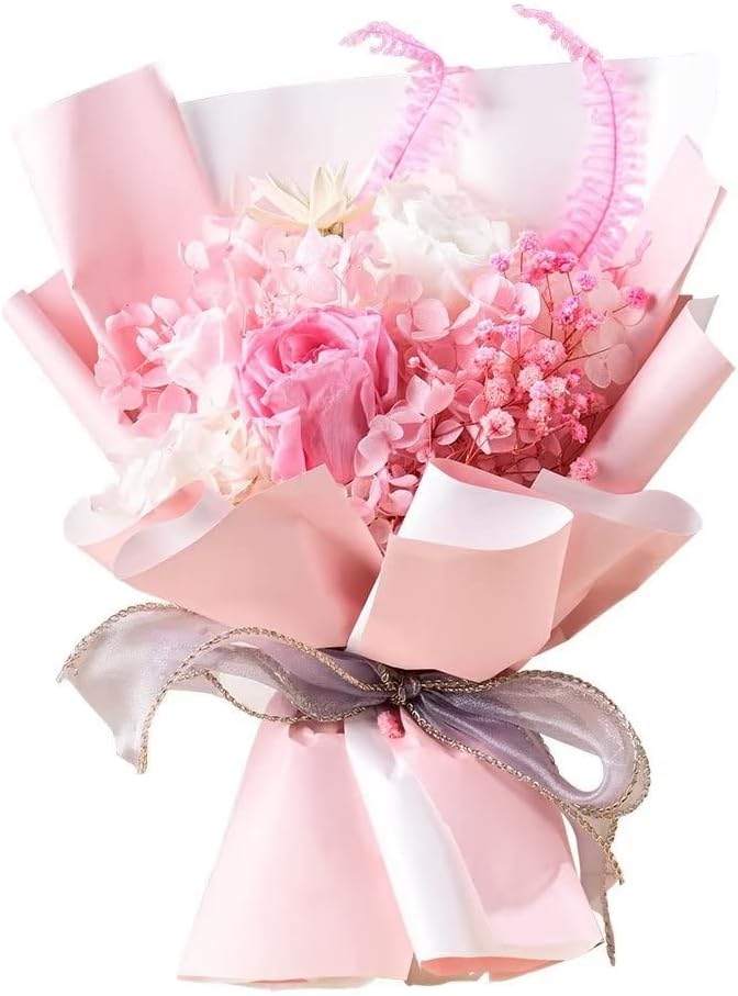 プリザーブドフラワー 花束 プレゼント 誕生日 花ブーケ フラワー ギフト ローズ 薔薇 手提げ袋・メーセ